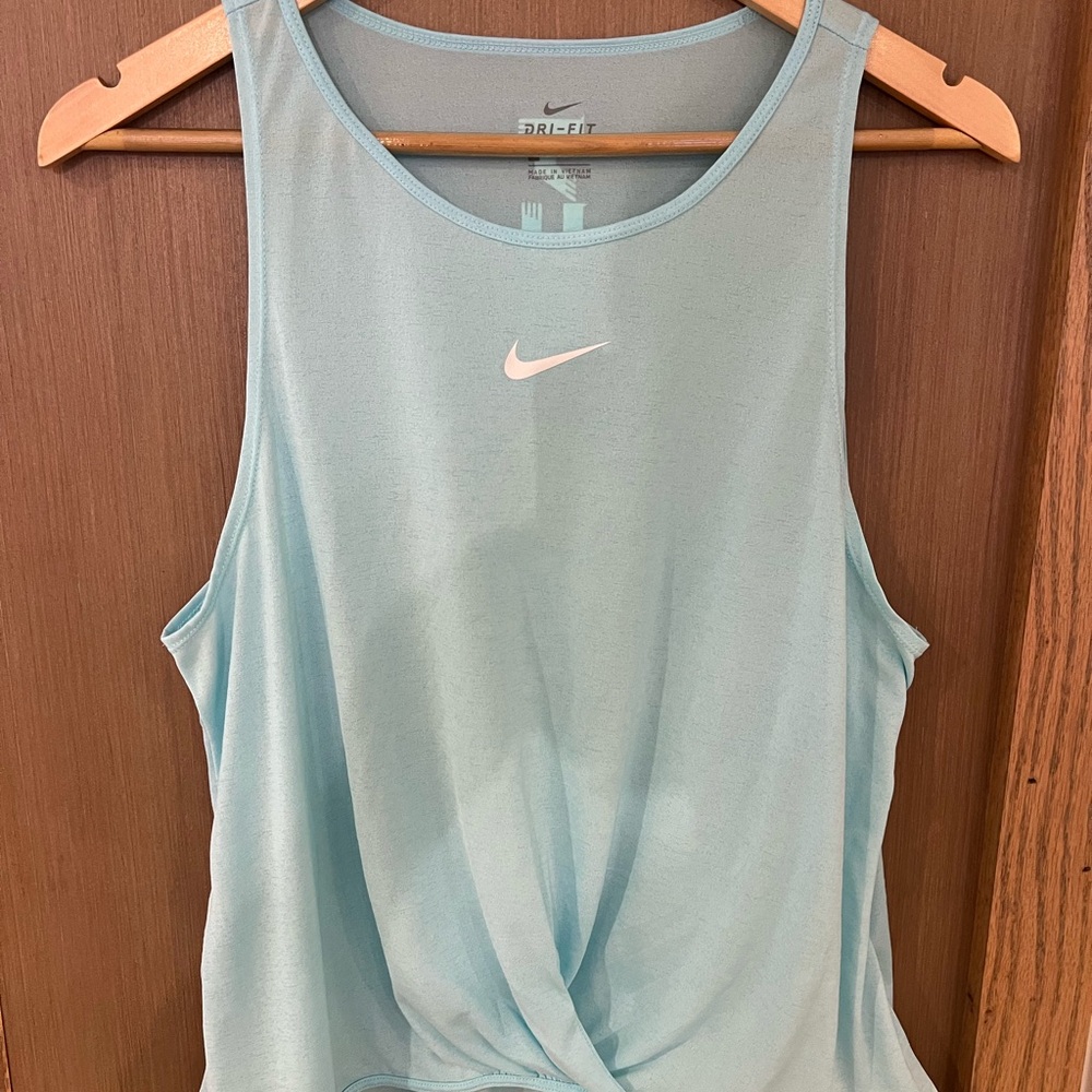 Nike Women’s Light Aqua Dri-FIT Twist Front Tank